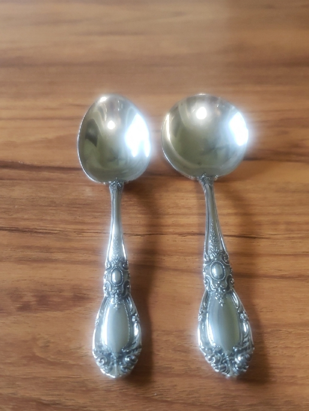 Vintage Towle Sterling Sugar & Cream Soup Spoons, "King Richard", 2 Pcs